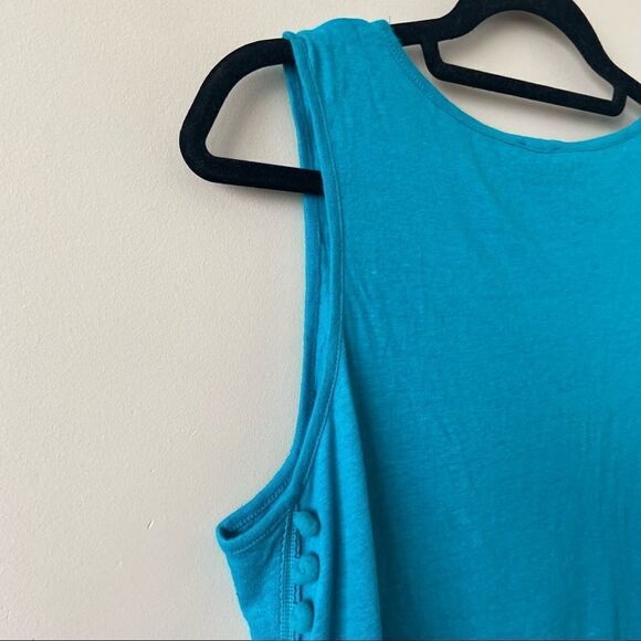 NWT-CUPIO Linen Blend Pom Pom Tank Top (Size:Large) - Picture 6 of 9